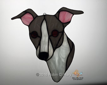 Italian Greyhound Handmade Stained Glass Suncatcher