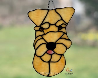 Soft Coated Wheaten Terrier Handmade Stained Glass Suncatcher