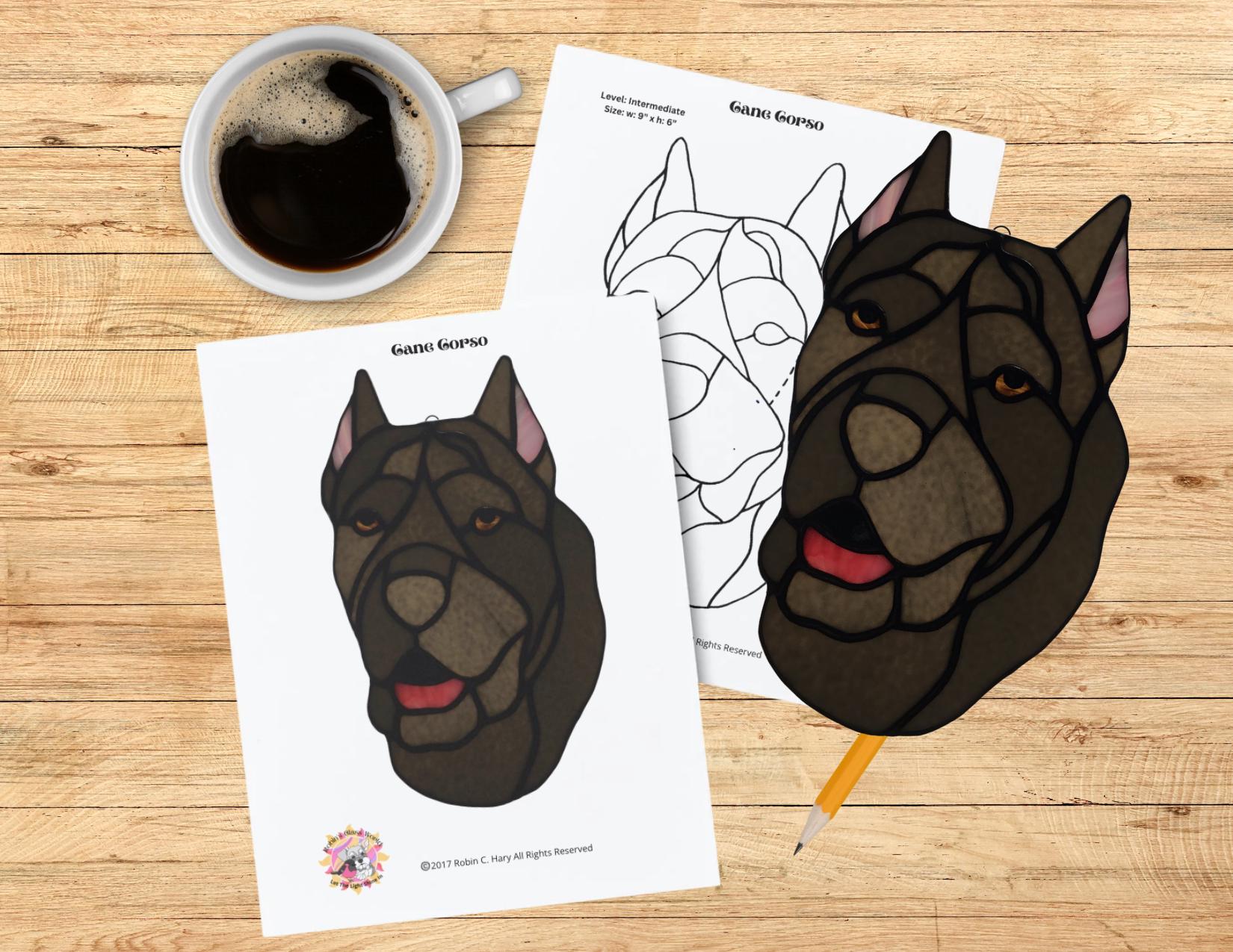 Cane Corso Stained Glass Pattern/ PDF/ DIY Dog Window Hanging - Etsy