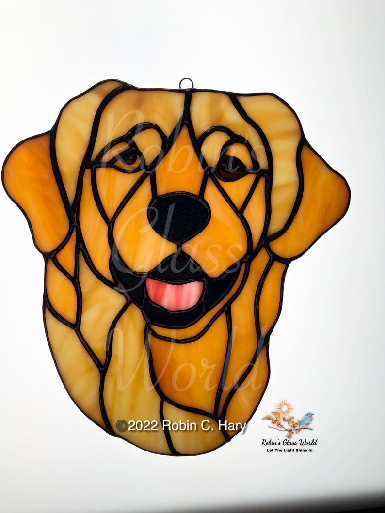 Golden Retriever Handmade Stained Glass Suncatcher Etsy