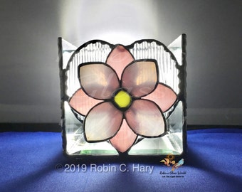 Flower Handmade Stained Glass Candle Holder