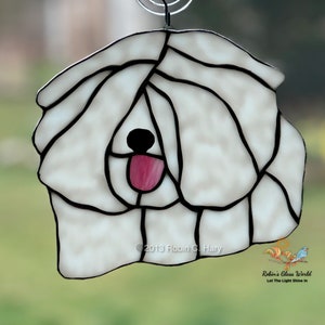 Hungarian Puli Handmade Stained Glass Suncatcher