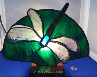 Dragonfly Handmade Stained Glass Lamp