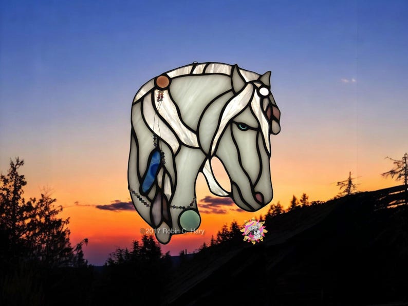 Spirit Horse suncatcher- White