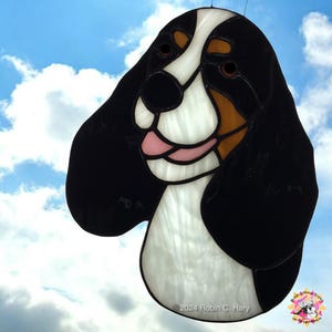 English Springer Spaniel Handmade Genuine Stained Glass Suncatcher, Dog Lover Gift, Pet Memorial