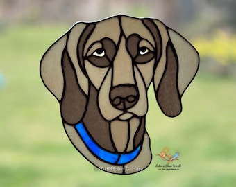 Weimaraner Handmade Stained Glass Suncatcher