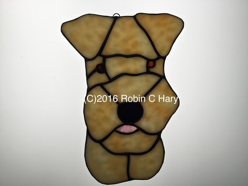 Soft Coated Wheaten Terrier Stained Glass Suncatcher Dog Memorial Original and Exclusive Design Handmade Glass Dog