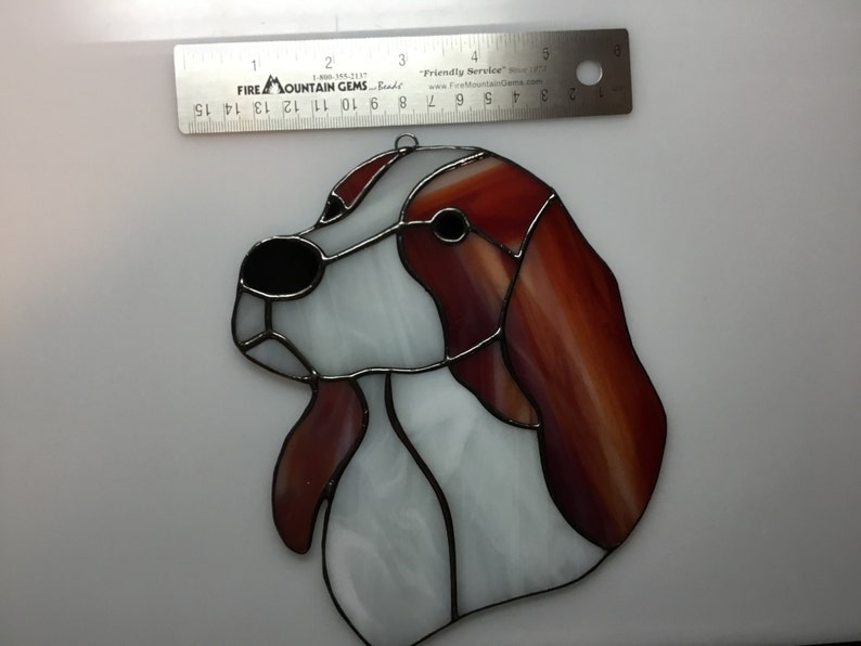 Irish Red /& White Setter Stained Glass Suncatcher Dog Memorial Original and Exclusive Design Handmade Glass Dog