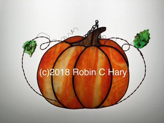 Pumpkin Stained Glass Suncatcher Original And Exclusive Design Handmade Fall Halloween Glass Suncatchers Home Living Fontane Physio De