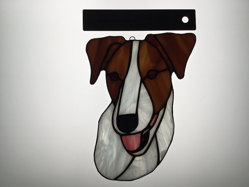 Smooth Fox Terrier Stained Glass Suncatcher Dog Memorial Original and Exclusive Design Handmade Glass Dog