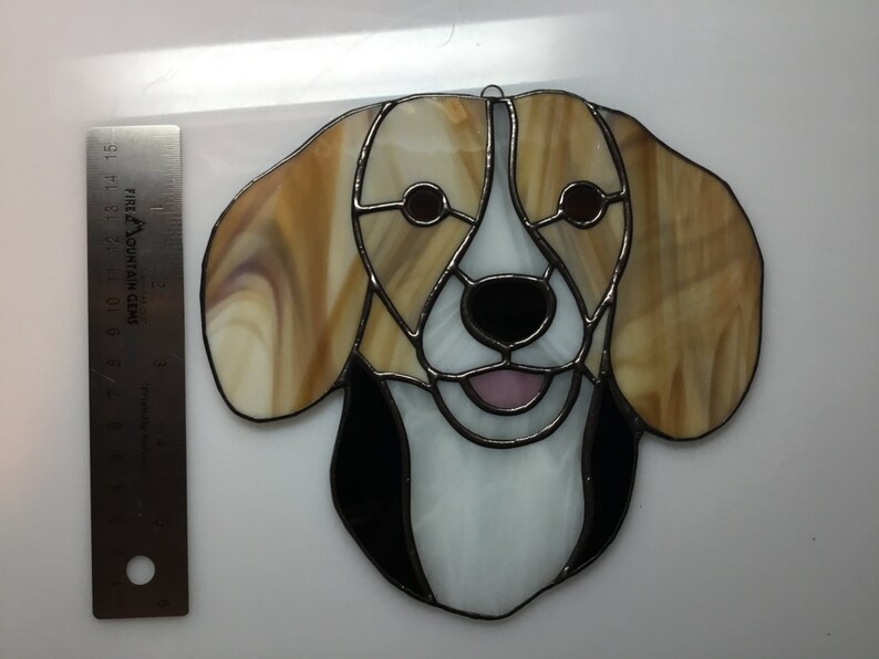 Beagle Stained Glass Suncatcher Dog Memorial Original and | Etsy