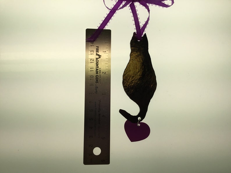 Fat Cat Silhouette Stained Glass Ornament Cat Memorial Original and Exclusive Design Handmade
