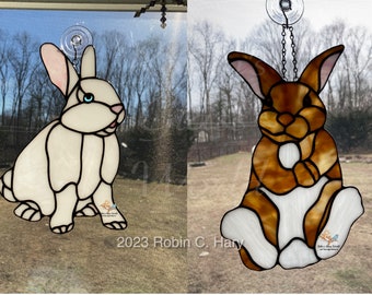 Rabbit Handmade Stained Glass Suncatcher