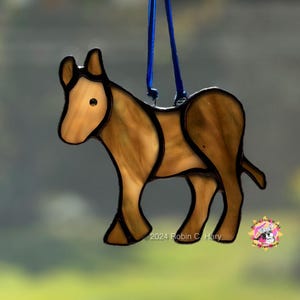 Donkey Handmade Stained Glass Ornament
