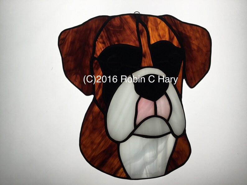 Boxer Stained Glass Suncatcher Dog Memorial Original and Etsy