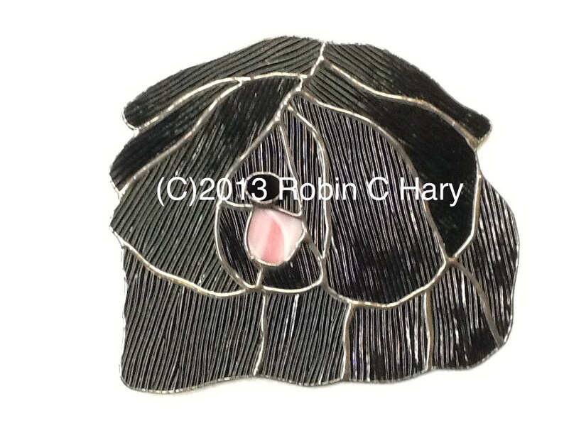 Hungarian Puli Stained Glass Suncatcher Dog Memorial Original and Exclusive Design Handmade Glass Dog