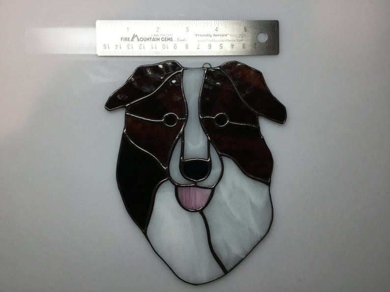 Border Collie Stained Glass Suncatcher Dog Memorial Original Etsy