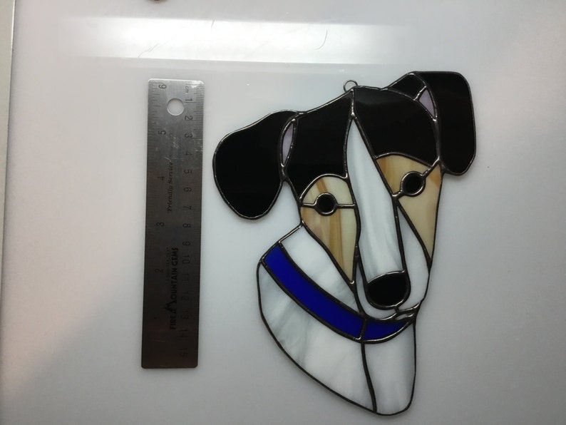 Jack Russell Terrier Stained Glass Suncatcher Dog Memorial Etsy