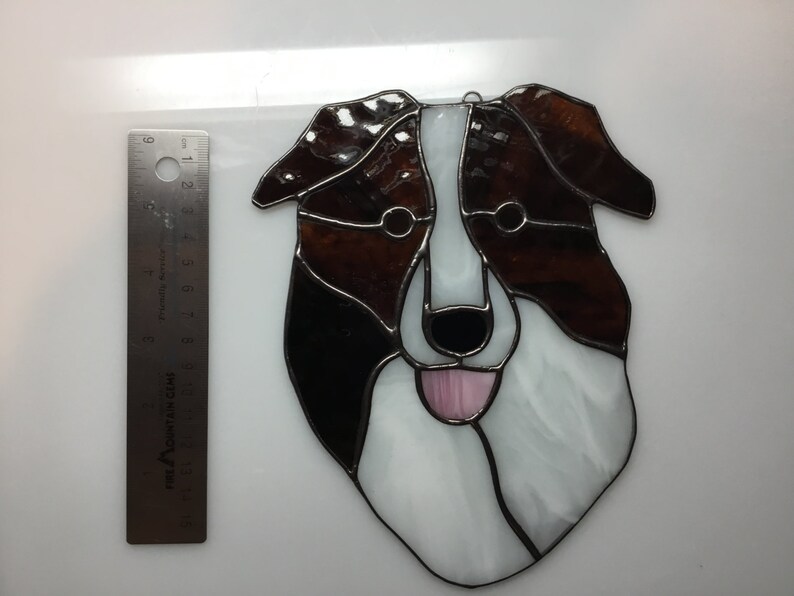 Border Collie Stained Glass Suncatcher Dog Memorial Original Etsy