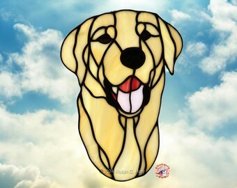 Labrador Retriever Handmade Stained Glass Suncatcher/ Dog Lover Gift/ Genuine Art Glass