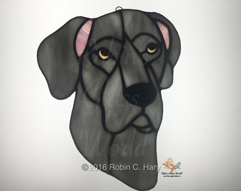 Great Dane Handmade Stained Glass Suncatcher