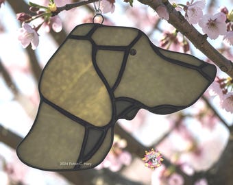 Adorno de vitral de Weimaraner / Regalo para amantes de los perros / Regalos navideños