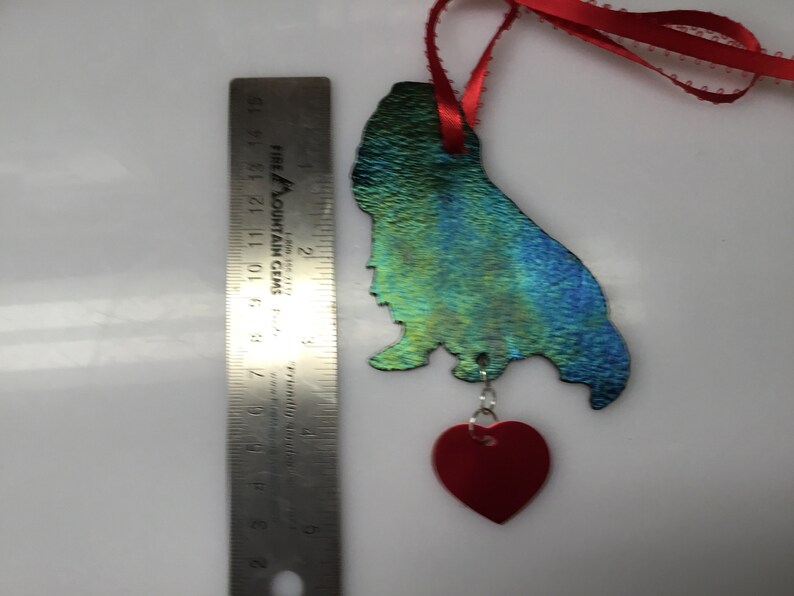 Cavalier King Charles Spainel Silhouette Stained Glass Ornament Head Full Body Dog Memorial Original and Exclusive Design Handmade