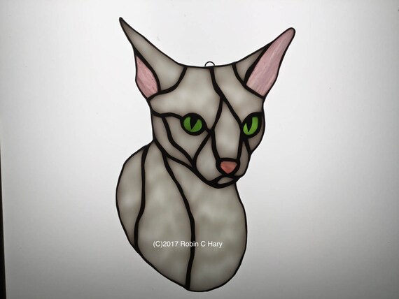 Cornish Rex Cat Suncatcher In Stained Glass Etsy