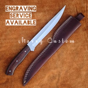 Fillet Knife, Damascus Knife, Carbon Steel Flexible Fillet Knife with Sheath, Hand Forged Fillet Knife, Fish Fillet Knife, Chef Knife Set