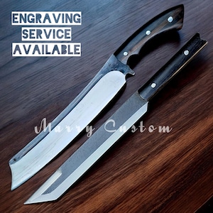 Custom Handmade Carbon Steel Machete Knife Bowie Hunting Knife for Camping Jungle Machete Chopper Wood Cutting Axe Machete Christmas Gift
