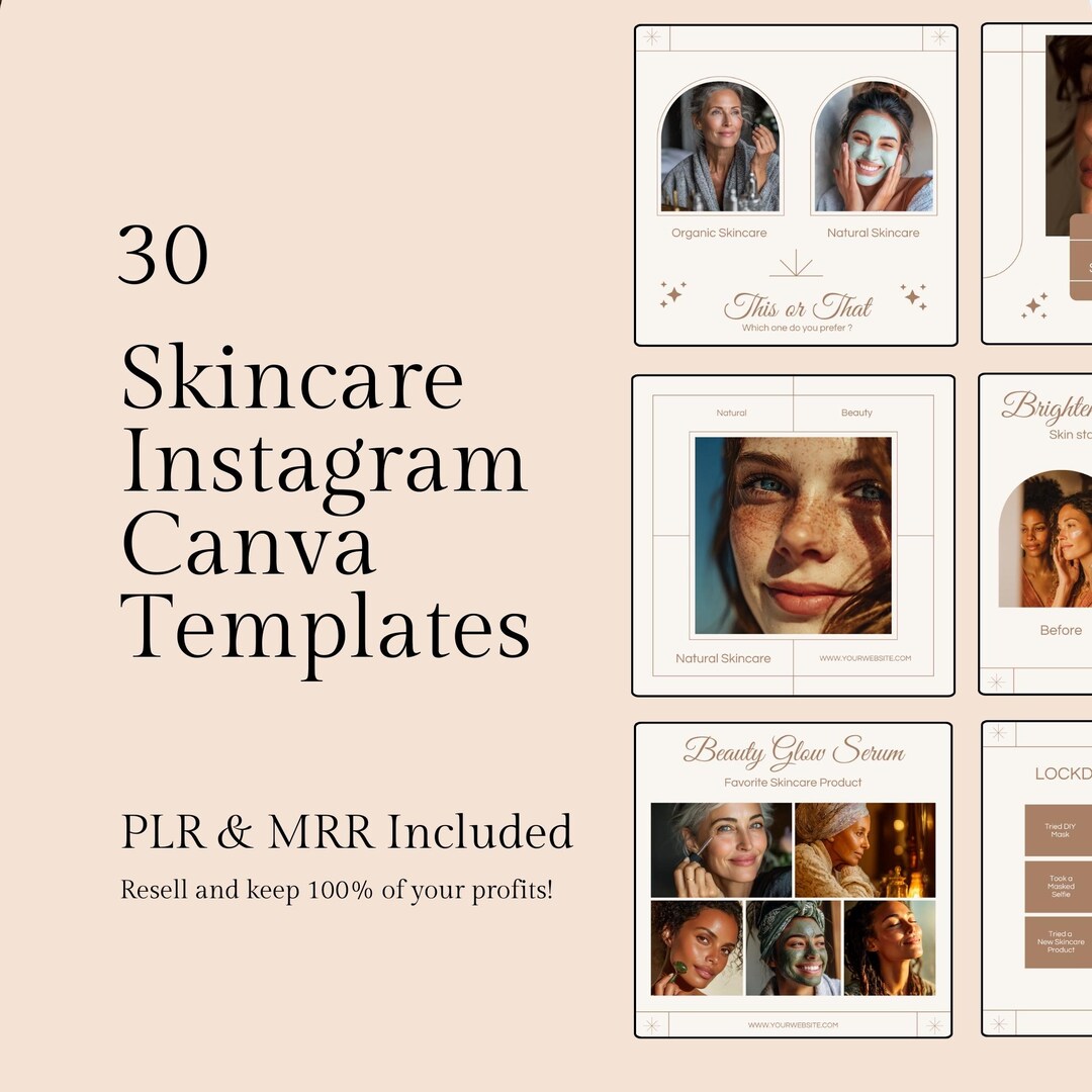 Wellness Instagram Templates | Beige Canva Layouts - Etsy
