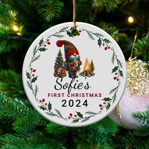Custom Baby&#39;s First Christmas Ornament 2024 Personalized Holiday Gift Newborn Keepsake Tree Decoration First Holiday Ornament