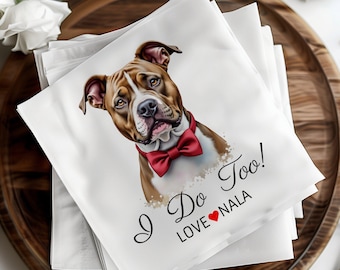 Servilletas de boda personalizadas para mascotas, servilletas de boda personalizadas, servilletas de cóctel para bodas con perros, decoración para despedidas de soltera, servilletas de bar para bodas