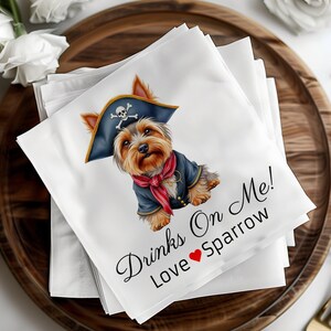 Custom Wedding Napkins, Dog Wedding Napkins, Personalized Wedding Napkins, Wedding Bar Napkins, Pet Cocktail Napkins, Bridal Shower Decor