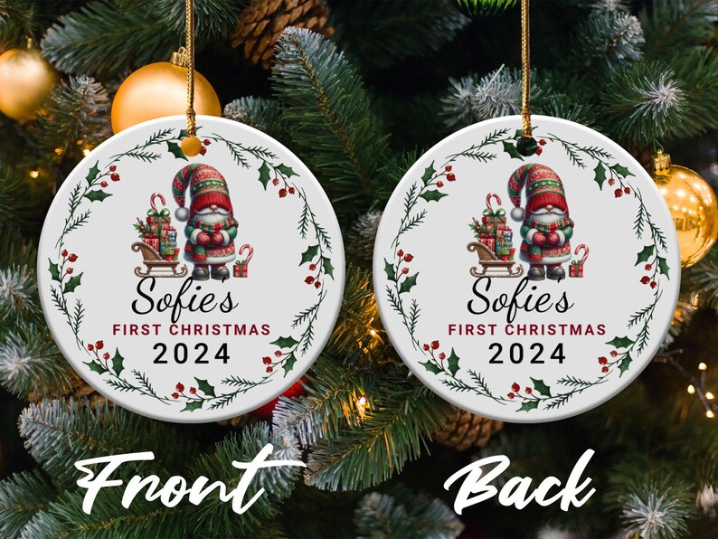 Custom Baby's First Christmas Ornament Baby's First Christmas Ornament