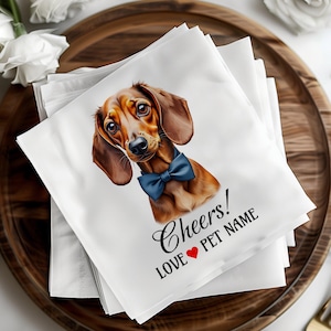 Custom Wedding Napkins, Personalized Wedding Napkins, Dog Wedding Napkins, Custom Pet Napkins, Wedding Bar Napkins, Cocktail Napkins