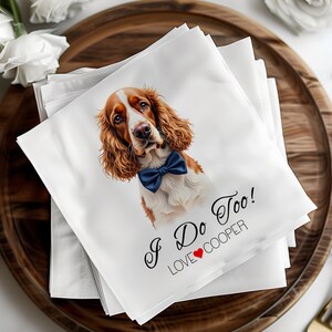 Custom Pet Wedding Napkins, Dog Wedding Napkins, Personalized Wedding Napkins, Pet Cocktail Napkins, Wedding Bar Napkins