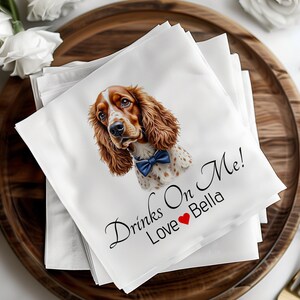 Custom Wedding Napkins, Dog Wedding Napkins, Personalized Wedding Napkins, Wedding Bar Napkins, Pet Cocktail Napkins, Bridal Shower Decor