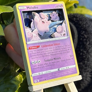 Carte Pokémon 3D Mélofée, en relief et fait main