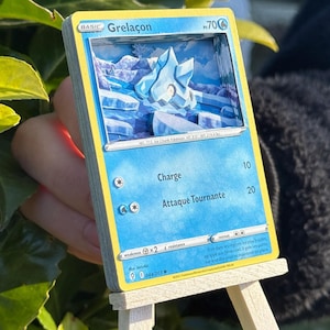 Carte Pokémon 3D Grelaçon, en relief et fait main