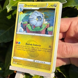 Carte Pokémon 3D Drackhaus, en relief et fait main