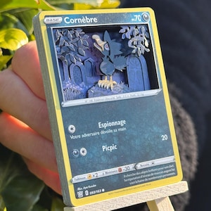 Carte Pokémon 3D Cornèbre, en relief et fait main