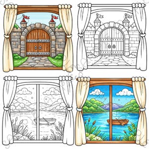 Little Window Worlds of Kawaii – Cute Fantasy Coloring Book for Adults & Teens, Cozy Whimsical Scenes, Bold Easy Coloring Pages