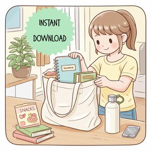Soft Life Scenes Coloring Book - Relaxing Kawaii Illustrations, 20+ Pages (Digital Download) image 7