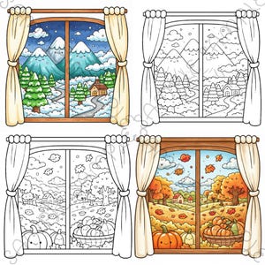 Little Window Worlds of Kawaii – Cute Fantasy Coloring Book for Adults & Teens, Cozy Whimsical Scenes, Bold Easy Coloring Pages