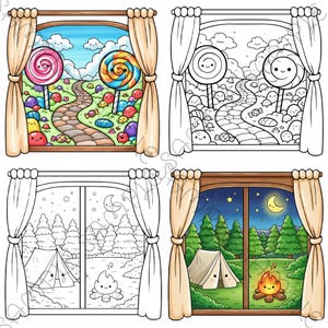 Little Window Worlds of Kawaii – Cute Fantasy Coloring Book for Adults & Teens, Cozy Whimsical Scenes, Bold Easy Coloring Pages