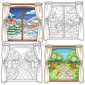 Little Window Worlds of Kawaii – Cute Fantasy Coloring Book for Adults & Teens, Cozy Whimsical Scenes, Bold Easy Coloring Pages