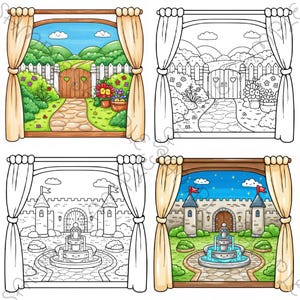 Little Window Worlds of Kawaii – Cute Fantasy Coloring Book for Adults & Teens, Cozy Whimsical Scenes, Bold Easy Coloring Pages