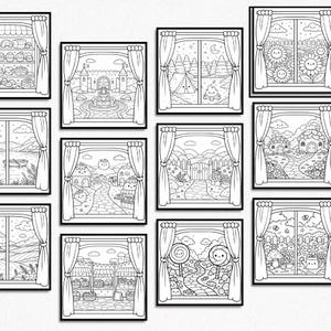 Little Window Worlds of Kawaii – Cute Fantasy Coloring Book for Adults & Teens, Cozy Whimsical Scenes, Bold Easy Coloring Pages