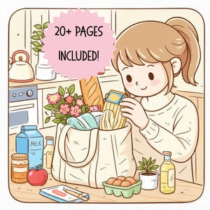 Soft Life Scenes Coloring Book - Relaxing Kawaii Illustrations, 20+ Pages (Digital Download) image 2